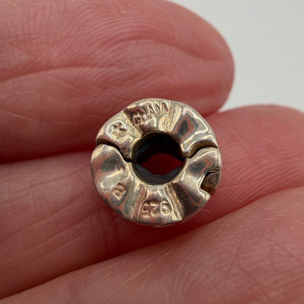 Sterling Silver 925 Scroll‎ Wave Filigree Hinged Clip Charm Bead for Bracelet